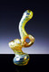 Small Spiral Color Changing Sherlock Glass Donut Hole Bubbler - B0569
