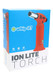 Whip-It Ion Lite Torch retail box, solid red variant, front angle—portable torch lighter for head-shop wholesale.