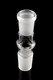 Wholesale clear borosilicate glass 18.8 mm male to 14.5 mm female adapter, ground joints, side profile on black background