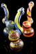 Medium Color Changing Striped Sherlock Glass Bubbler - B905
