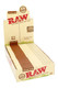 RAW Organic 1 1/4 paper display for wholesale rolling paper resale, open kraft 24-pack counter box with green packs