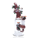 White-background front angle of Hootie’s Tree mini rig showing perched owls, leafy trunk, sculpted cup and bent joint; retail head-shop rig, clear base.