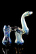 Silver Fumed Color Changing Frit Double Chamber Bubbler - B1018