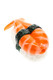 Empire Glassworks Shrimp Nigiri dry pipe crafted to resemble shrimp sushi shown from side angle