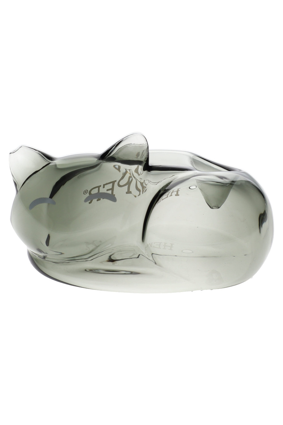 4.5" Hemper Alley Cats smoky gray cat-shaped glass hand pipe with brick box packaging