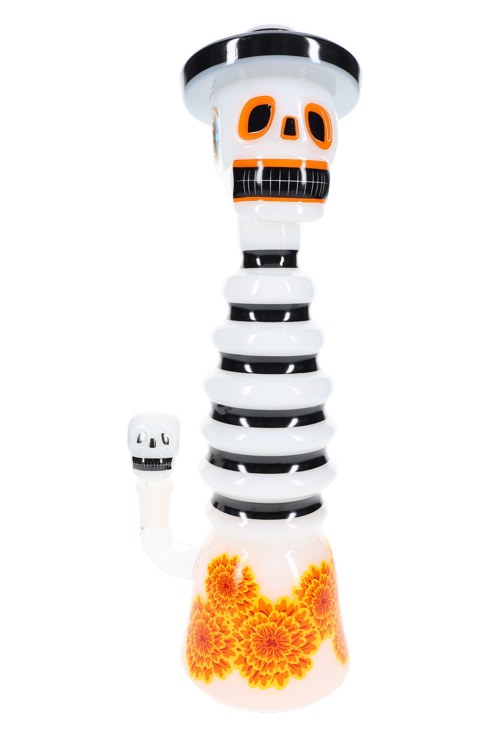13" Hemper Dia De Los Muertos XL skeleton tower bong with floral base and bold festival graphics