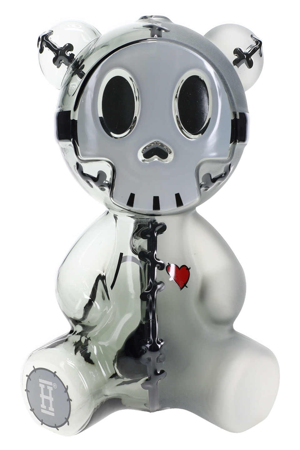 7" Hemper Scare Bears XL teddy bear glass bong with larger body and bold stitched graphics for case centerpieces