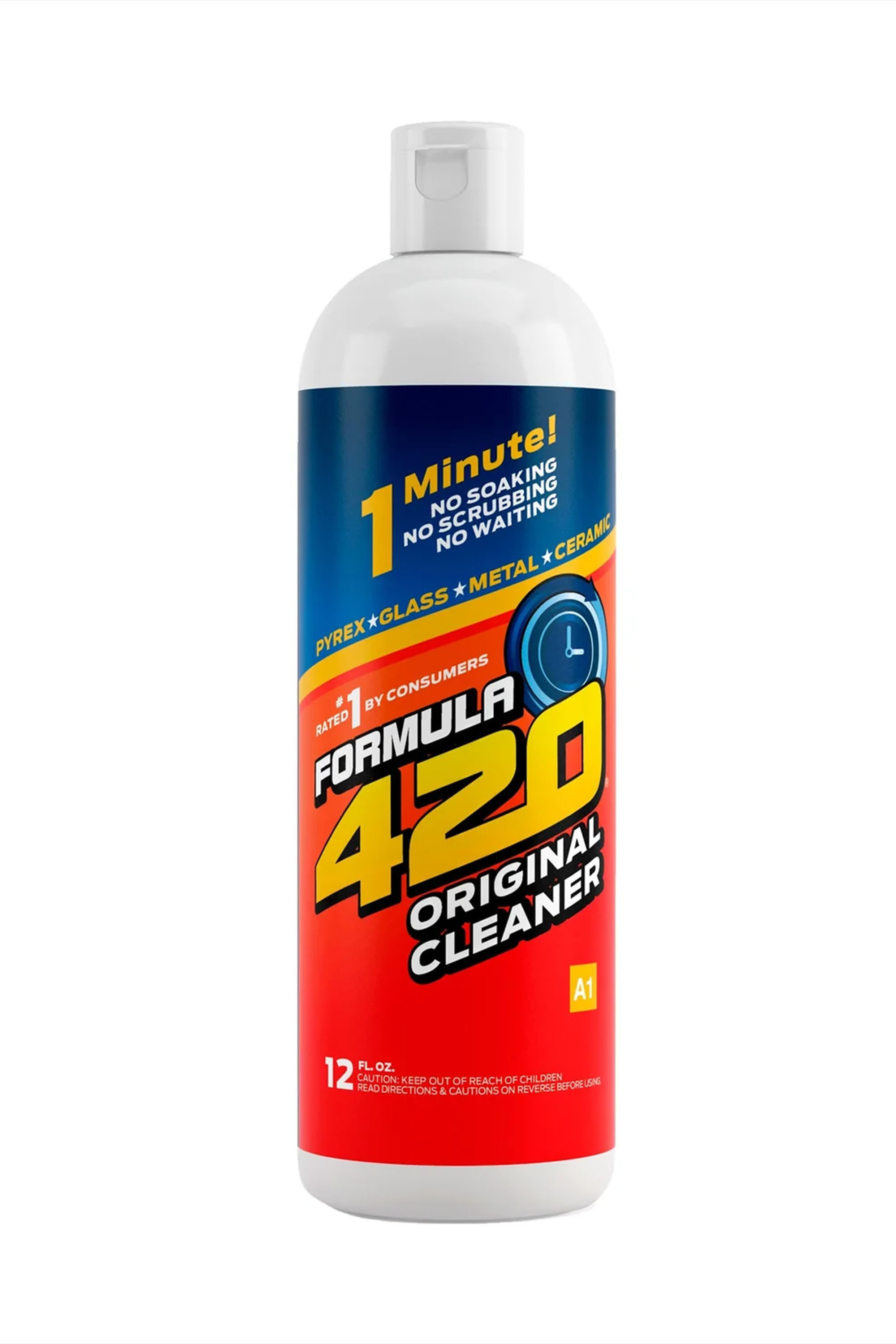 Formula 420 Original 12 oz vertical bottle for wholesale head-shop sales; front label shown against light background