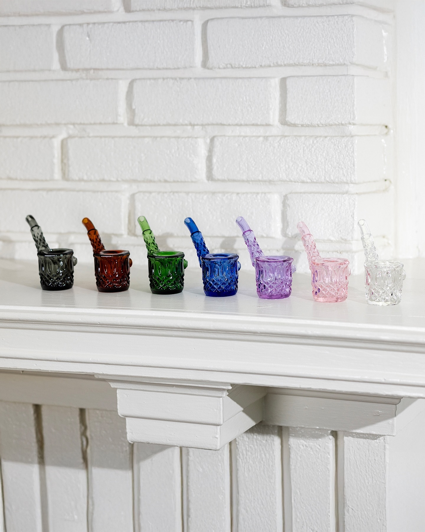 NWTN Home Highball hand pipe with diamond and wedge-cut borosilicate glass in a palm-size profile