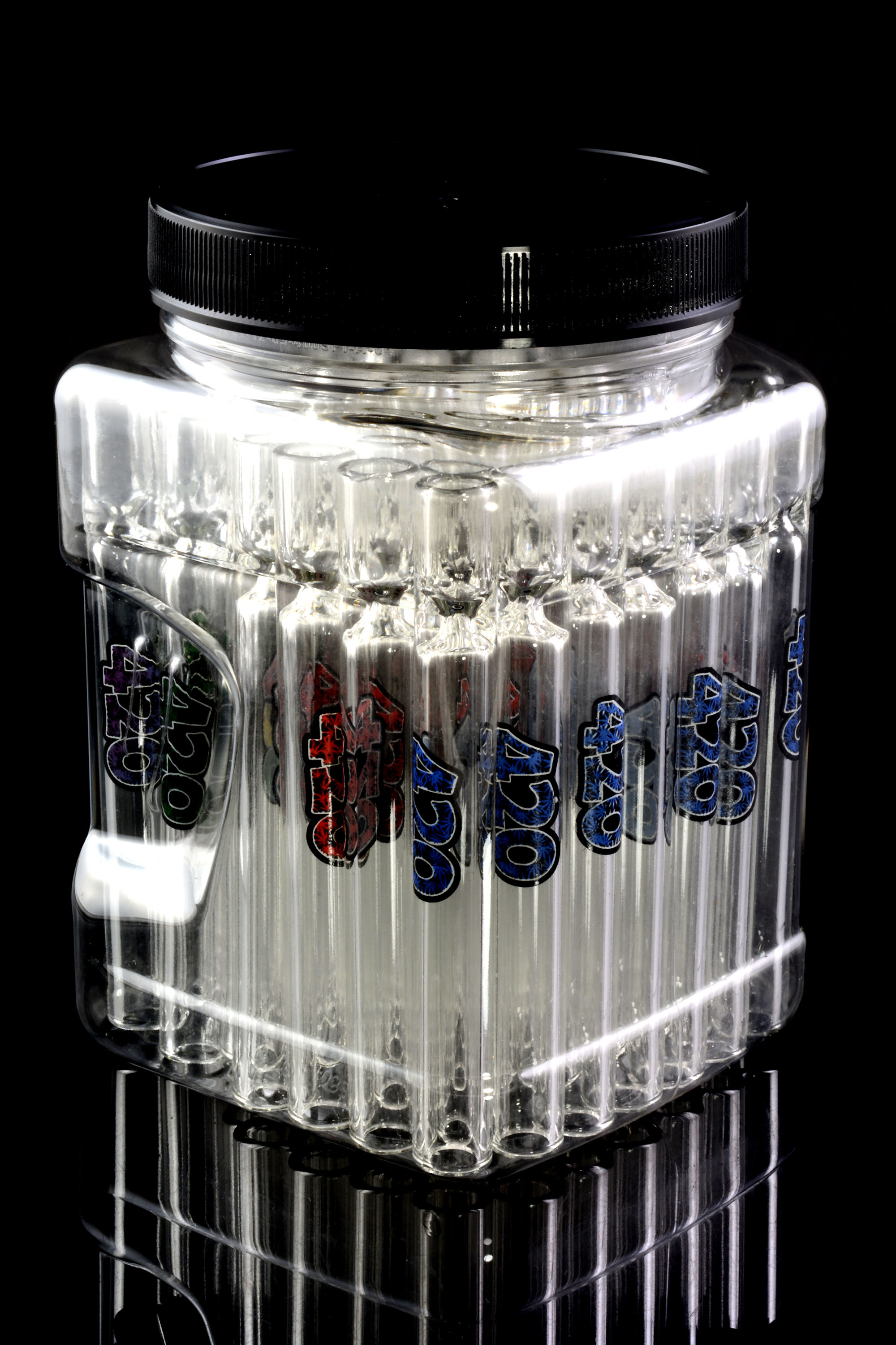 50 Count Jar Of Clear One Hitter Bats With Decal C0258