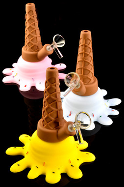 5 Ice Cream Cone Silicone Hand PipeDiff Colors-1,3 or 6 Pc — MJ Wholesale