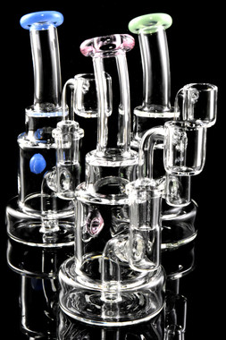 Small Stemless Clear Glass on Glass Dab Rig - WP2837 | Wholesale Wax Rigs