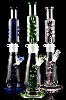 Large GoG Fluid Fluid Filled Coil 2 Part Water Pipe with Perc - WP2881 ...