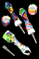 Bulk purchase cheap rubber decal design nectar straws for dabbing.