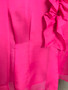 Camisa Magenta de Chiffon com Folhos