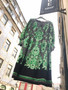 Vestido Verde Psicadélico de Seda dos Anos 60