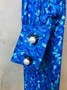 Vestido Azul em Seda dos Anos 90 Feito à Mão e Forrado a Seda