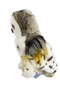 Auswella® Glacier™ Elegant Snowy Owl Plush with soft white and gray plush fur, lifelike golden eyes, detailed wings, and realistic snowy owl markings. This 12-inch premium stuffed animal is shown from the front on a clean white background, highlighting its collectible craftsmanship and cuddly design.