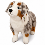 Auswella Shep 22-Inch Standing Australian Shepherd Plush Dog – Realistic Blue Merle Stuffed Animal