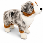 Auswella Shep 22-Inch Standing Australian Shepherd Plush Dog – Realistic Blue Merle Stuffed Animal