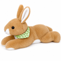 Bashful Brown Bunny Plush Rabbit lying down with soft brown fur, long floppy ears, and a cuddly plush body