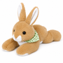 Bashful Brown Bunny Plush Rabbit lying down with soft brown fur, long floppy ears, and a cuddly plush body