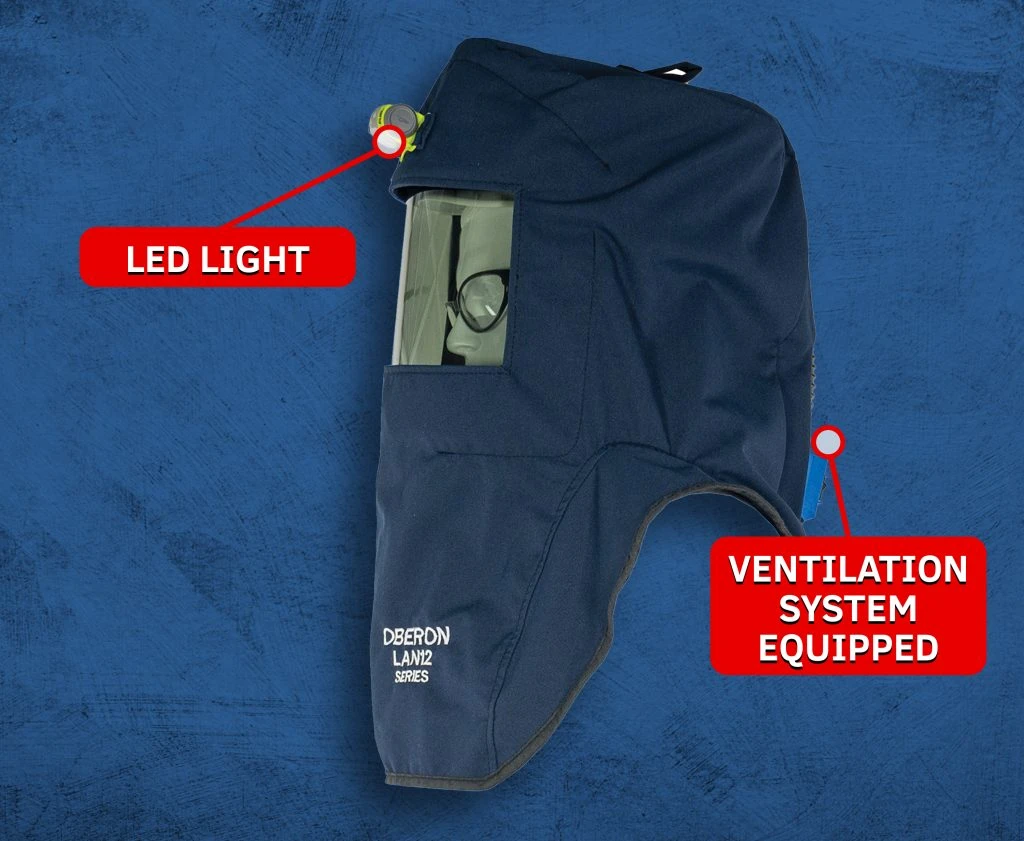 Oberon HVS-4B-PM Fresh Air Hood Ventilation System – Belt Mount, Flame Retardant Hose, Made In USA
