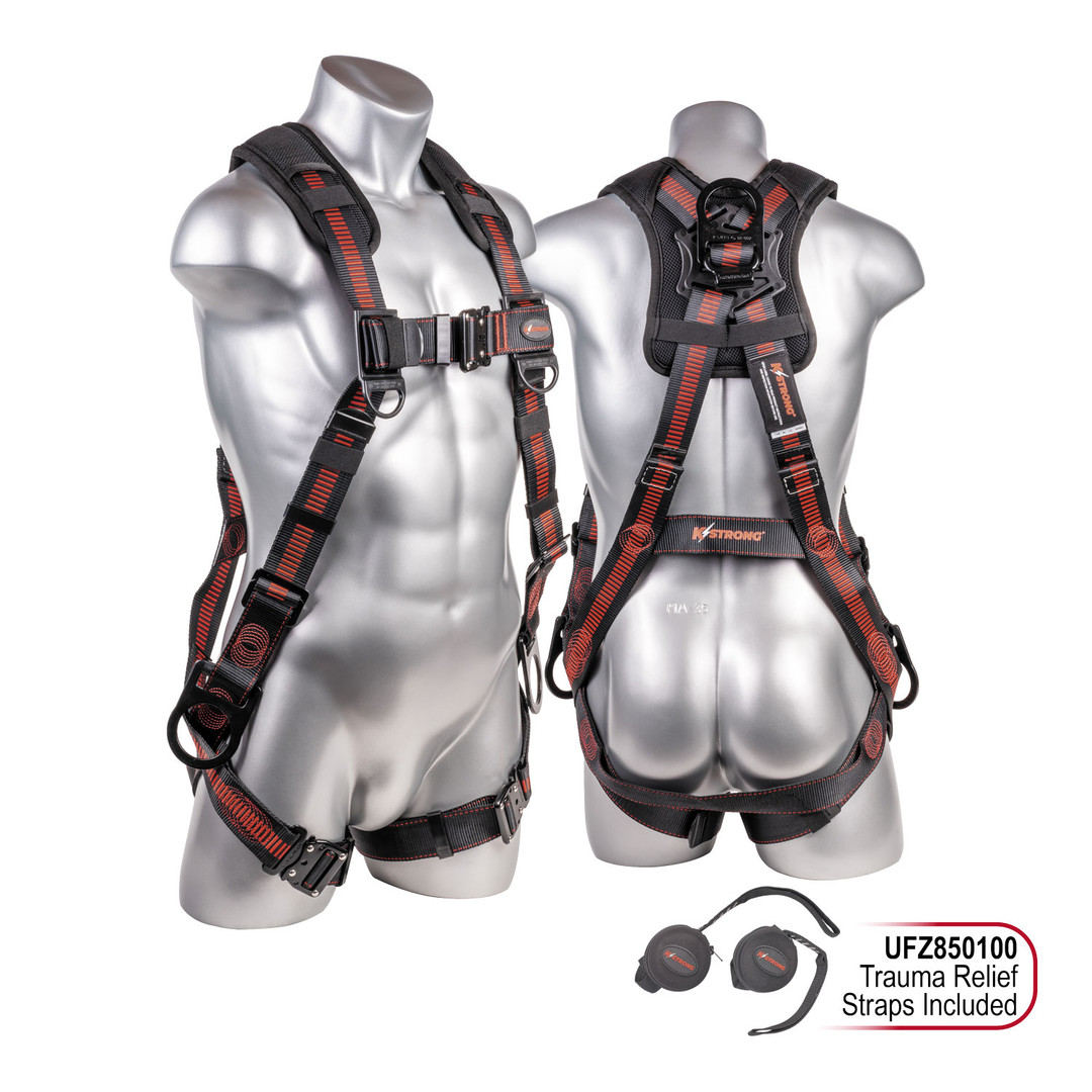 Kapture Elite Full Body Harness - 5 Pt Adj with MB Legs & 6ft SAL Internal Design with 1 Snap Hook - 1 Loop & Storage Bag - Combo Kit - All Sizes