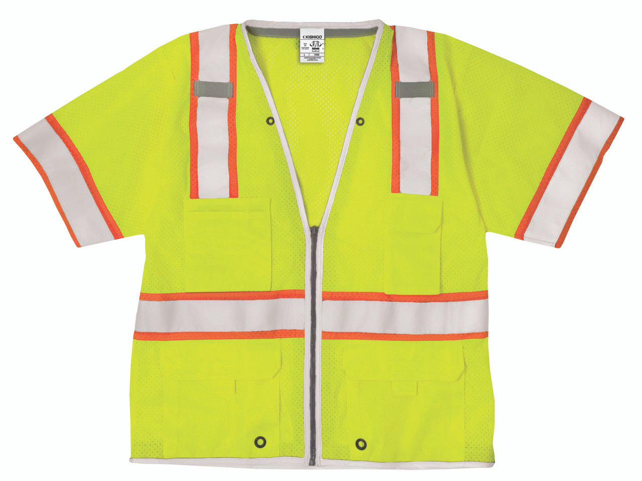 Kishigo Premium Brilliant Series® 1550 5 Pockets Heavy Duty Safety Vest