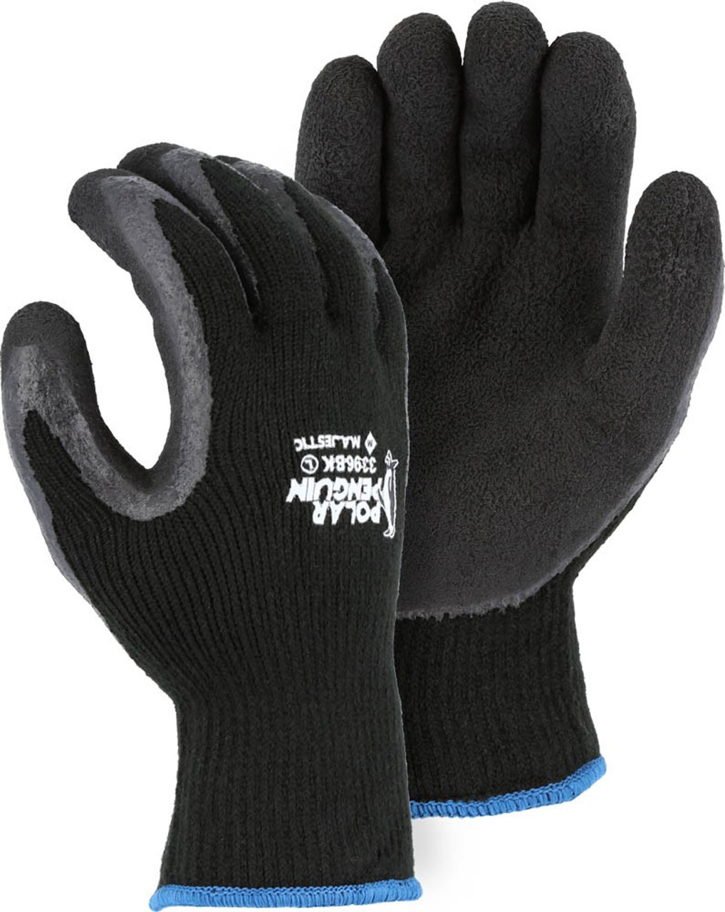 Majestic Glove Polar Penguin 3396BK Acrylic Super Fit Pre Curved Winter  Lined Gloves - Dozen