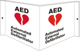 Safehouse Signs AED Red Heart with Flash Projecting Triangle Wall Sign (PWS-100)