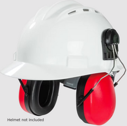 SureWerx Sellstrom® S23409 HPS428 Series Cap Mounted Premium Ear Muff on a white helmet