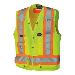 SureWerx Pioneer® 150 Denier Woven Twill Polyester Multi-Pocket Surveyor Vest, Multiple Sizes and Colors Available