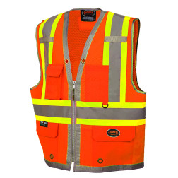 SureWerx Pioneer® 300D Oxford Polyester Mesh Back Surveyor Vest, Multiple Sizes and Colors Available