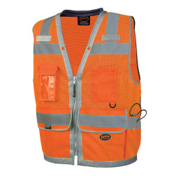SureWerx Pioneer® 120 GSM Polyester Mesh Padded Collar Surveyor Vest, Multiple Sizes and Colors Available