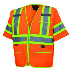 SureWerx Pioneer® Tricot Polyester Sleeved Safety Vest, Multiple Sizes and Colors Available