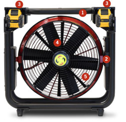 Super Vac V16-BD-SP 16 in 1 HP 2627 rpm Positive Pressure Variable Speed Battery Fan