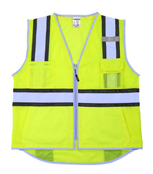 Kishigo Premium Brilliant Series 1584 5 Pockets Ultimate Reflective Contrast Safety Vest, Multiple Sizes Available