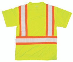 Kishigo 9120 1 Pocket Flat Stitch Panels Safety T-Shirt, Multiple Sizes Available