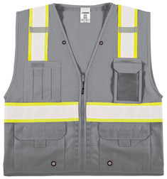 Kishigo EV Series B111 6 Pockets Enhanced Visibility Multi Pocket Mesh Vest, Multiple Sizes Available