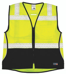 Kishigo FM410D 3 Pockets FR Black Bottom Mesh Vest, Multiple Sizes Available