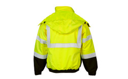 Kishigo JS121 4 Pockets Economy Bomber Jacket, lime back