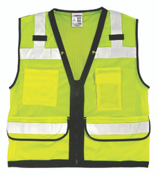 Kishigo S5008Z 8 Pockets Economy Surveyors Vest, Multiple Sizes Available - front