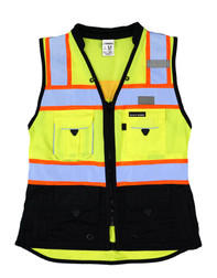 Kishigo Premium Black Series S5021 9 Pockets Women's Heavy Duty Surveyors Vest, front