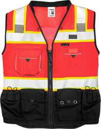 Kishigo Premium Black Series S5702 11 Pockets Surveyors Vest, front