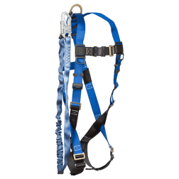 Falltech 70158259 1D Standard Non-Belted Full Body Harness/Lanyard Combination Set