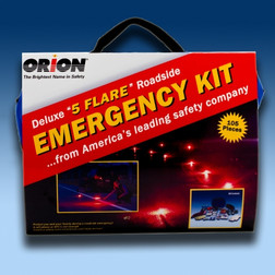 Orion 8902-5 Heavy Duty Polyester Bag Deluxe 5 Flare Roadside Emergency Kit - Each
