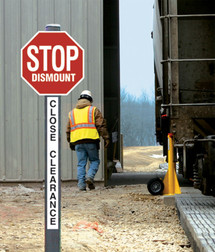 Aldon 4015-62 Vertical Safety Sign with Stop Dismount sign