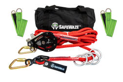 SAFEWAZE 019-8012 4-Person Portable Horizontal Rope Lifeline Kit, Multiple Lengths Available