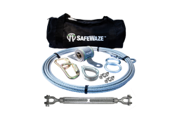 SAFEWAZE 019-8016 2-Person Portable Horizontal Cable Lifeline Kit, Multiple Lengths Available